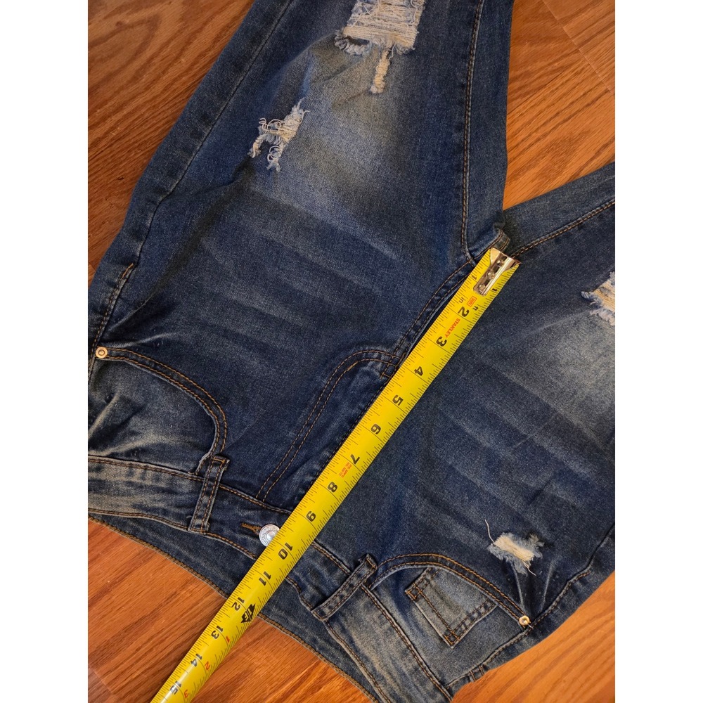Womens Flared Jeans Distressed‎ Ripped Blue Denim Bell Bottoms Size Medium - Picture 3 of 7